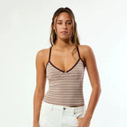 Women's Striped Camisole Top with Adjustable Straps