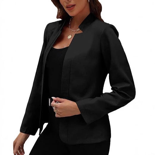 Women's Elegant Blazer with Modern Cut and Subtle Button Detail