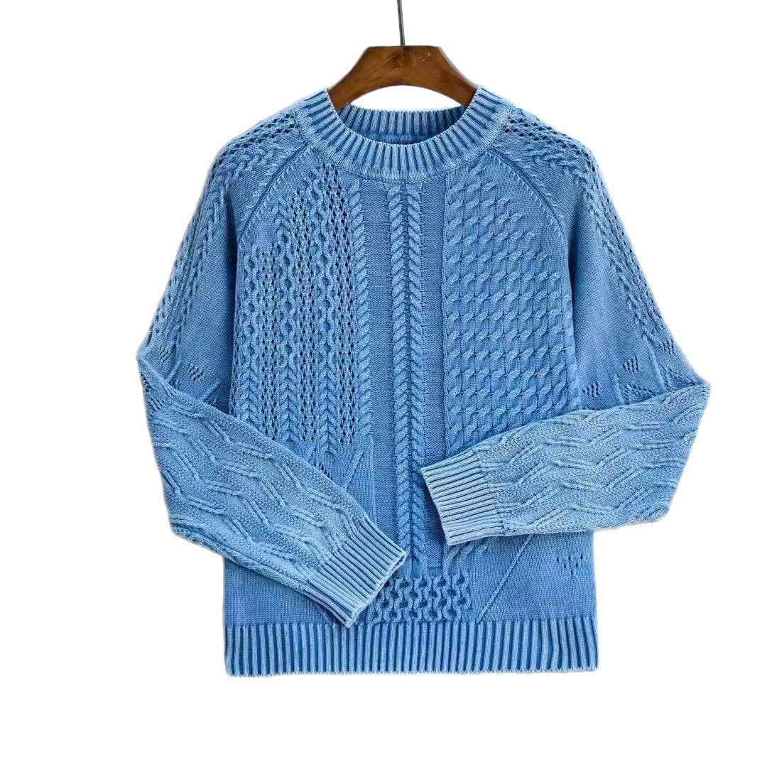 Elegant Chunky Knit Sweater with Artistic Design