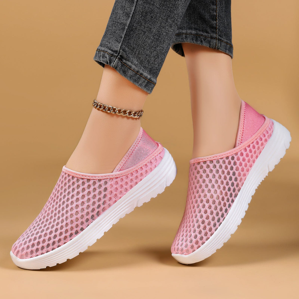 Women's Breathable Slip-On Sneakers with Flexible Sole
