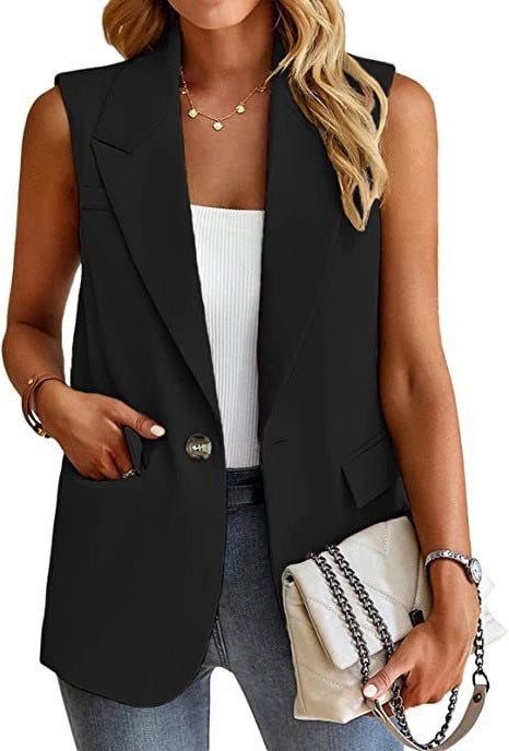 Women's Sleeveless Blazer Jacket