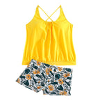 Women's Swimsuit with Wide-Cut Top and Floral Bottom