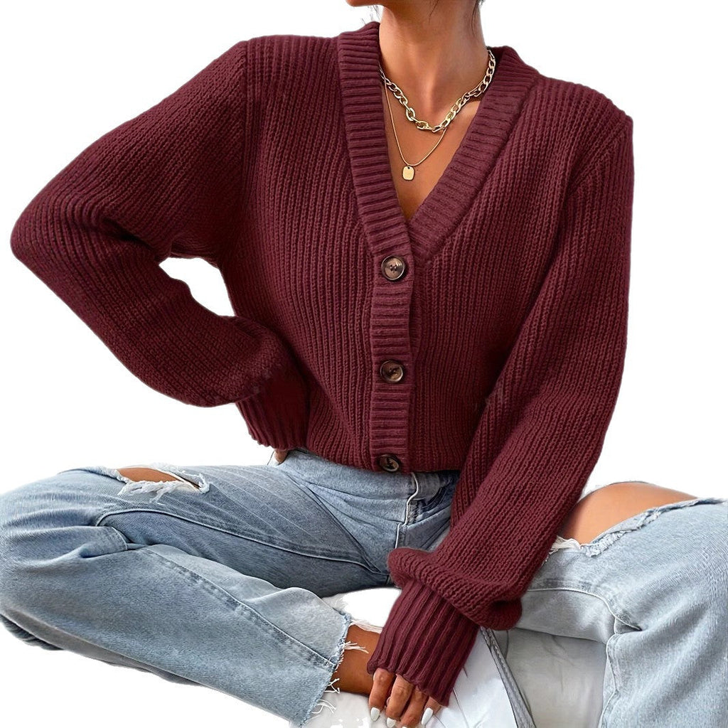 Women's Comfortable Cardigan with Chic V-Neck