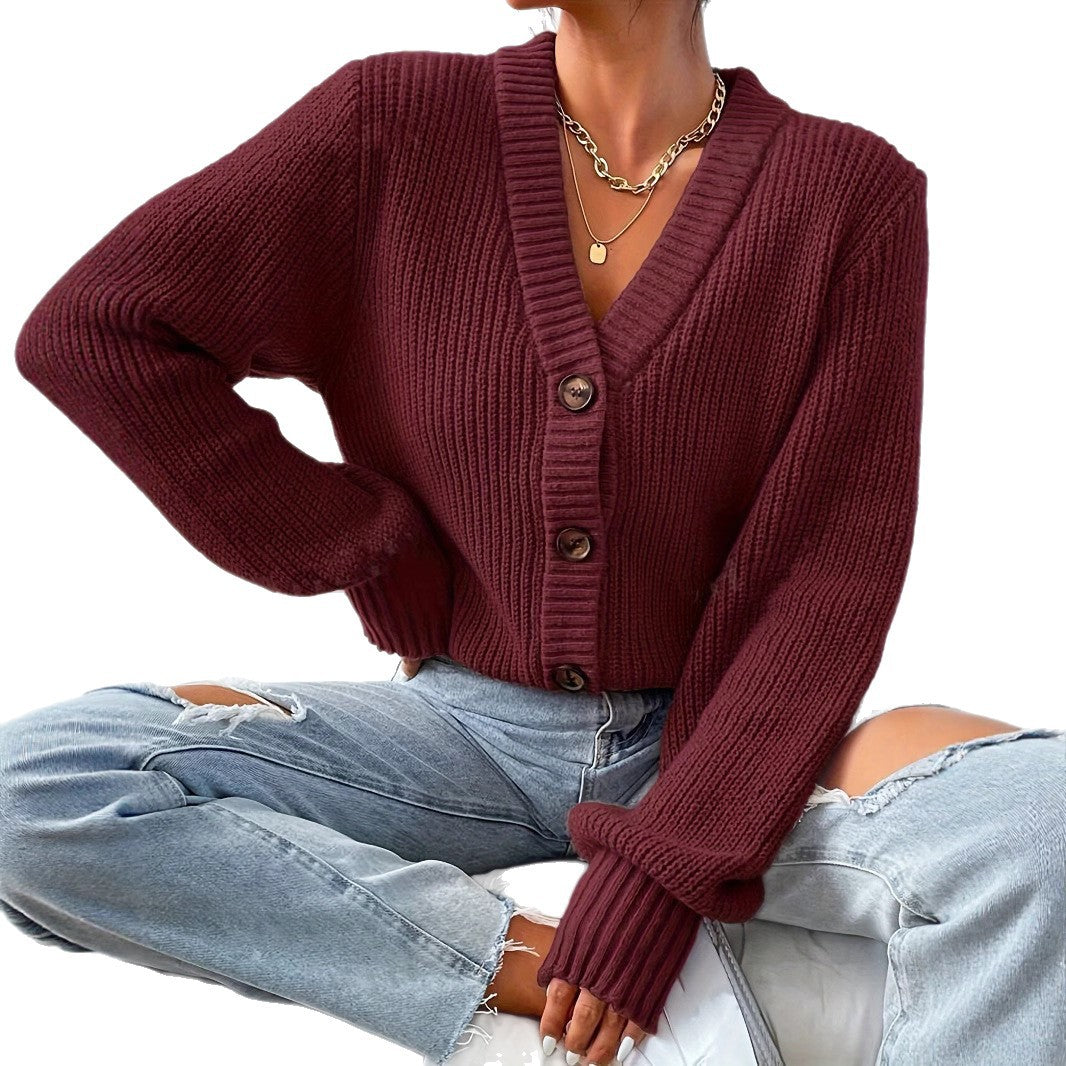 Women's Comfortable Cardigan with Chic V-Neck