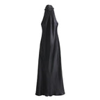 Women's Evening Dress with High Collar and Flowing Cut