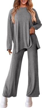 Leisure Suit with Casual Cut and Wide Leg