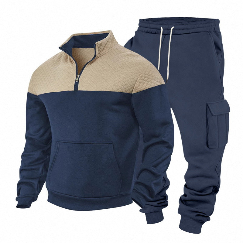Men's Leisure Training Suit with Quilted Details