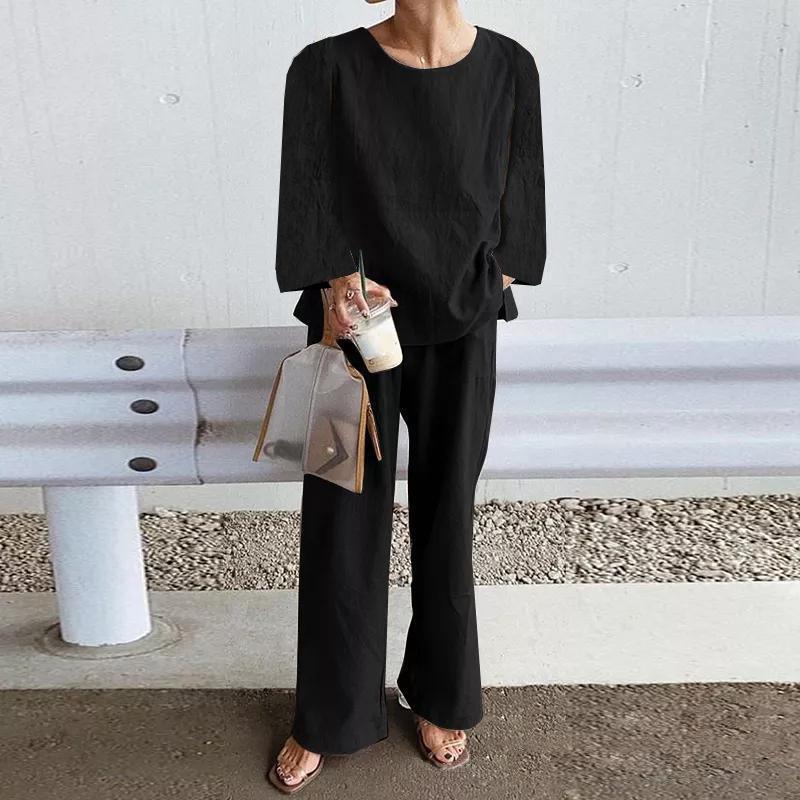 Casual Lounge Set with Side Slits