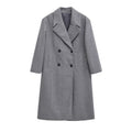 Elegant Plus Size Double-Breasted Wool Coat