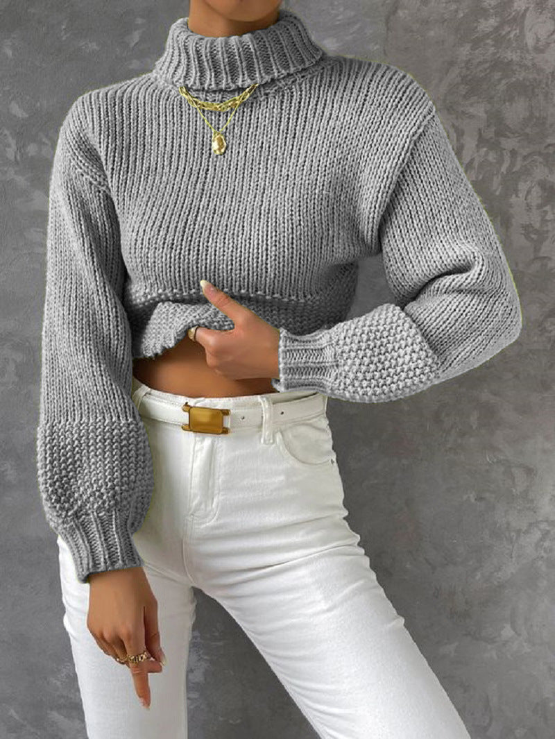 Women's High-Neck Chunky Knit Sweater