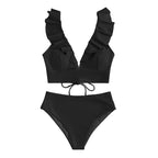 Women's Ruffled High-Leg Swimsuit