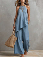 Women's Airy Jumpsuit with Asymmetrical Cut