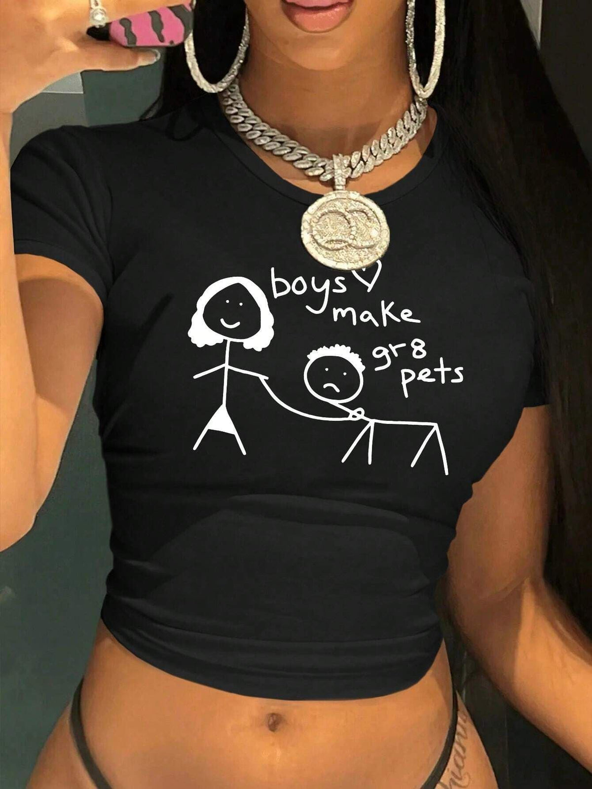 Women's Bear Graphic Crop T-Shirt