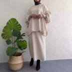 Casual Sweat Set with Wide Cut and Pockets