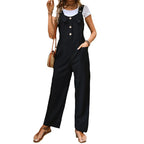 Casual Jumpsuit with Pockets and Button Details