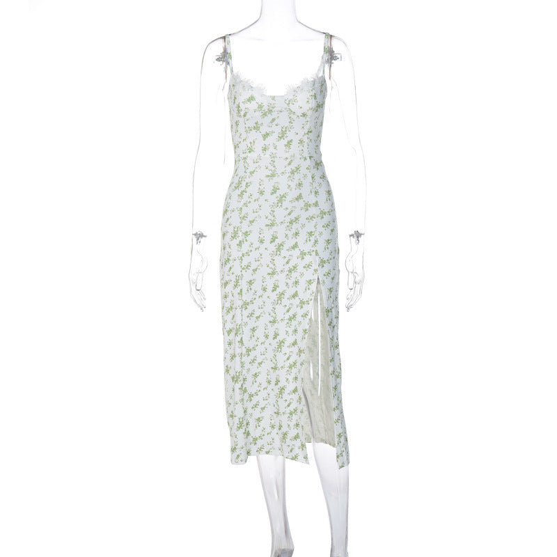 Floral Midi Dress with Elegant Slit
