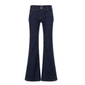 Women's Bootcut Jeans with High Waist and Detailed Stitching