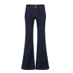 Women's Bootcut Jeans with High Waist and Detailed Stitching