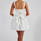 Women's A-Line Dress with Floral Jacquard Pattern and Thin Straps