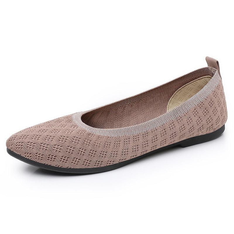 Women's Ballet Flats with Breathable Knit and Flexible Sole