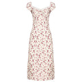 Women's Floral Dress with Playful Cut and Fine Lace Accents