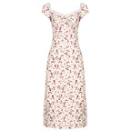 Women's Floral Dress with Playful Cut and Fine Lace Accents