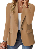 Women's Elegant Blazer with Classic Cut and Pockets