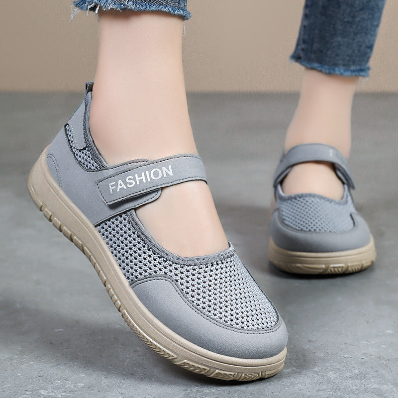 Women's Breathable Sports Slippers with Adjustable Velcro Closure