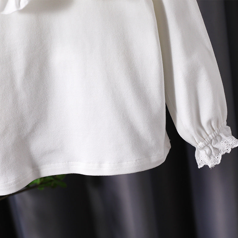 Women's Blouse with Large Ruffle Collar