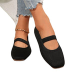 Women's Ballet Flats with Elastic Strap and Comfortable Footbed