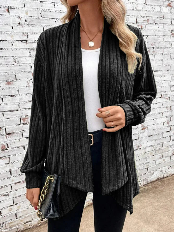 Women's Trendy Cardigan with Textured Design and Open Cut