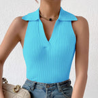 Women's Sleeveless Ribbed Knit Top