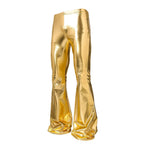 Women's Shiny Bootcut Pants in High-Quality Stretch Material