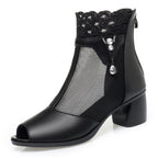 Women's Breathable Ankle Boots with Lace Trim