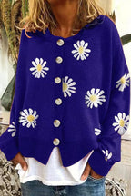 Women's Casual Floral Cardigan with Button Details