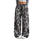 Women's Comfortable Floral Casual Pants with Elastic Waist