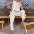 Two-Piece Set with Wide Sleeves and Elastic Waistband