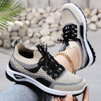 Women's Breathable Mesh Running Shoes with Elastic Lacing