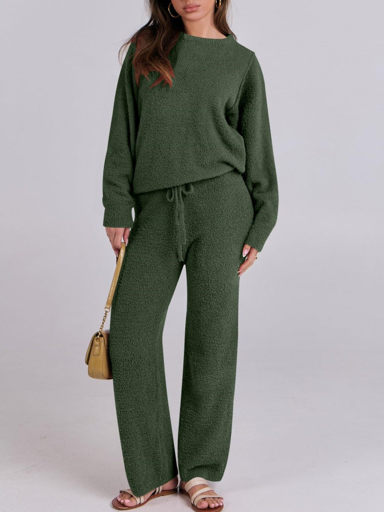 Women's Cozy Lounge Set with Oversized Sweater and Drawstring Pants