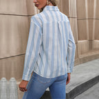 Women's Long-Sleeve Striped Blouse