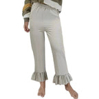 Women's Casual Pants with Ruffle Hems
