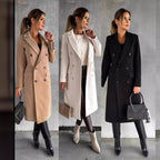 Elegant Double-Breasted Coat with Belt
