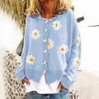 Women's Casual Floral Cardigan with Button Details