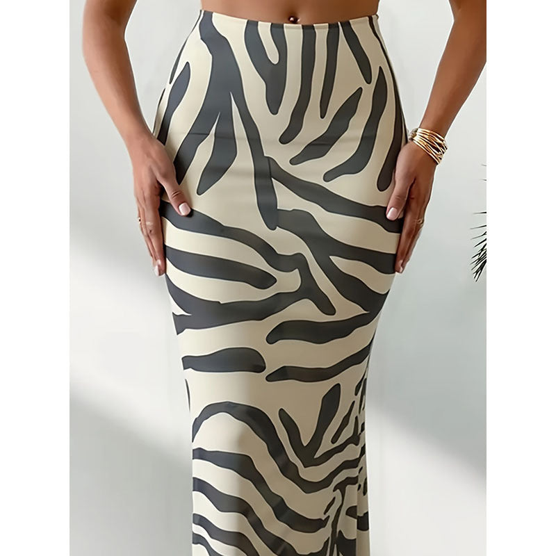 Women's Animal Print Maxi Skirt