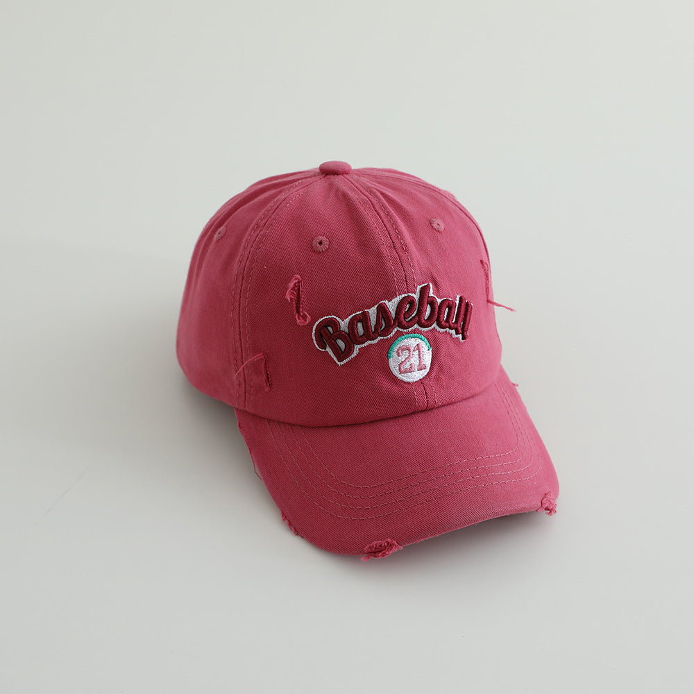 Men's Distressed Cotton Baseball Cap