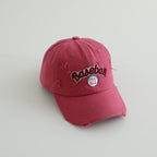 Men's Distressed Cotton Baseball Cap