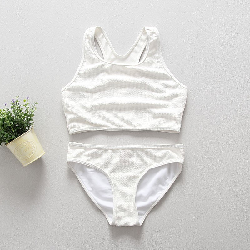 Women's Ruffled Swimsuit with Ribbed Texture