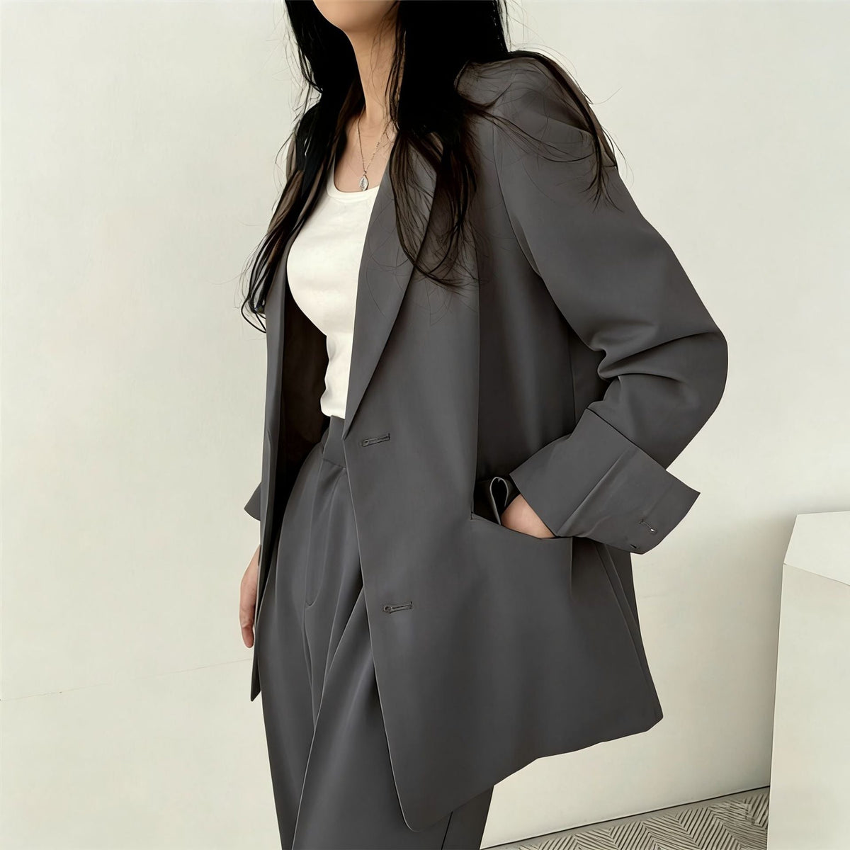 Women's Elegant Wide-Cut Blazer Set