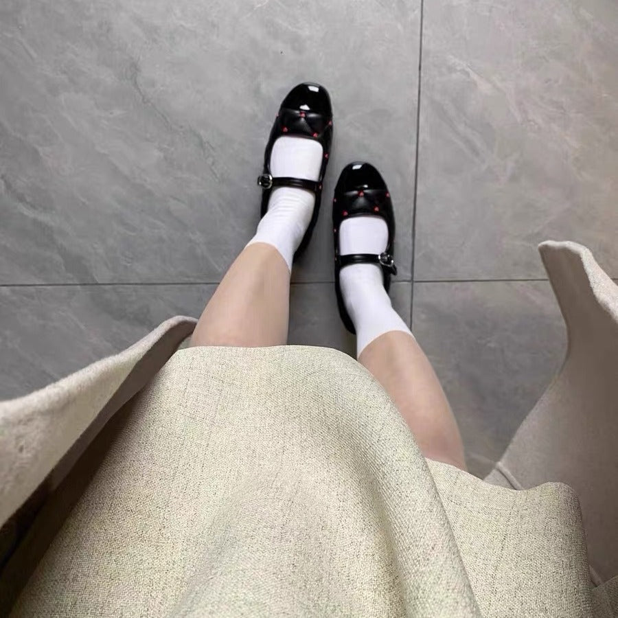 Women's Ballet Flats with Elegant Buckle Accent