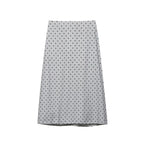 Women's Polka Dot Midi Skirt with Elastic Waist